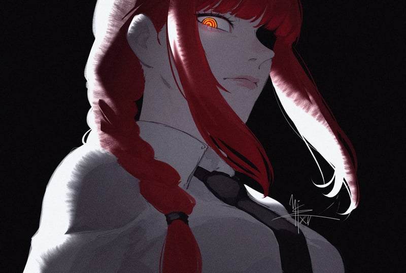 Makima from Chainsaw Man, anime girl illustration