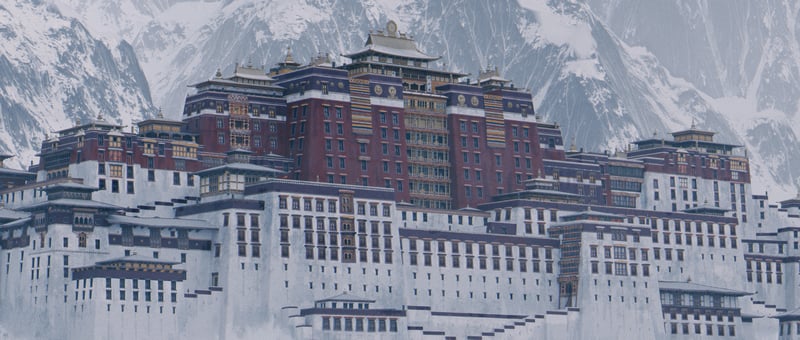 Potala Palace in Snowy Mountains