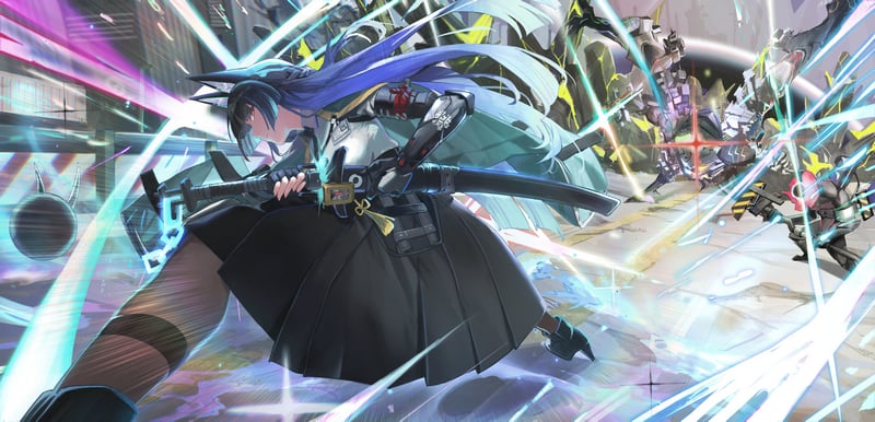 Miyabi from Zenless Zone Zero in a Fighting Stance
