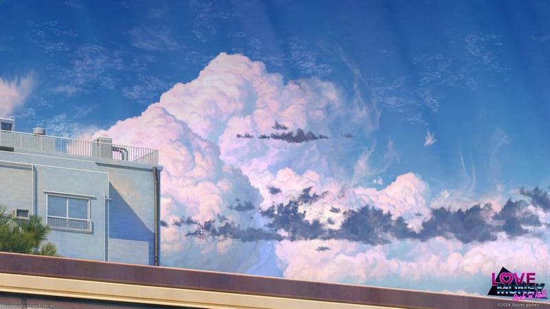 Building and Clouds Under a Blue Sky