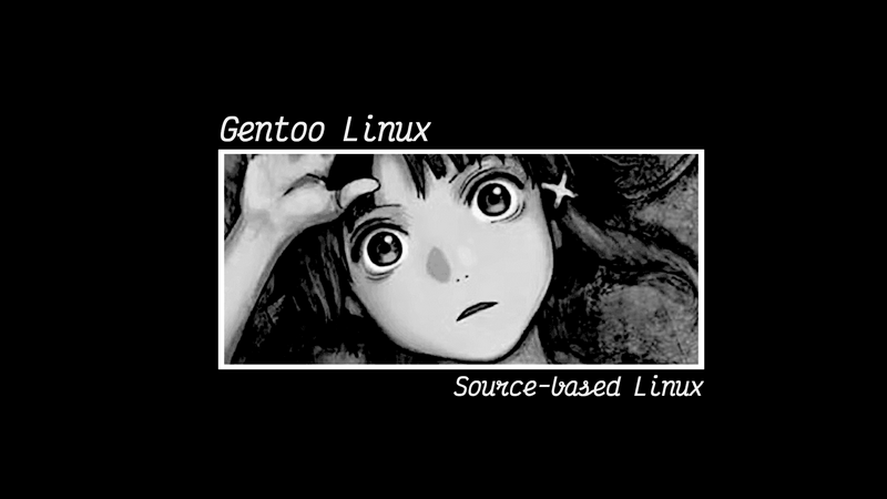 Lain Iwakura from Serial Experiments Lain with Gentoo Linux