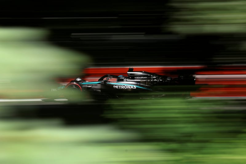 Mercedes F1 car in motion blur