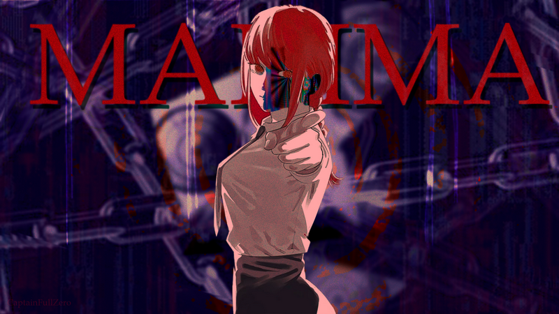 Makima from Chainsaw Man pointing at the viewer