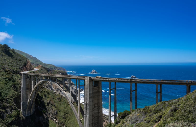 Bixby Creek Bridge in Big Sur over the Pacific Ocean