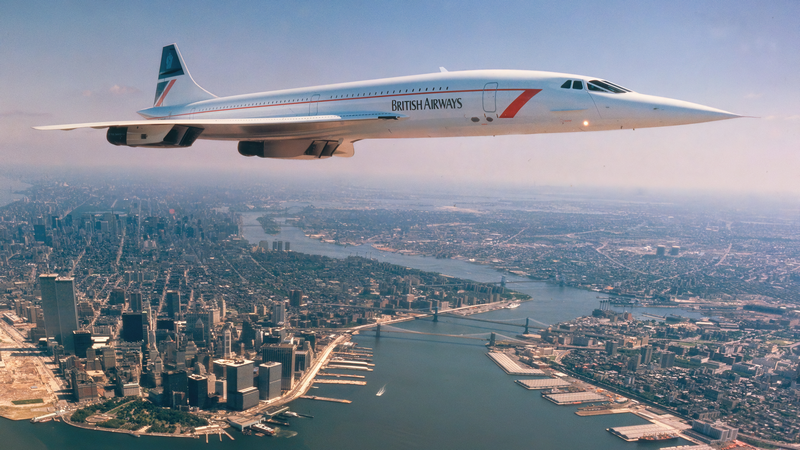 British Airways Concorde flies over New York City