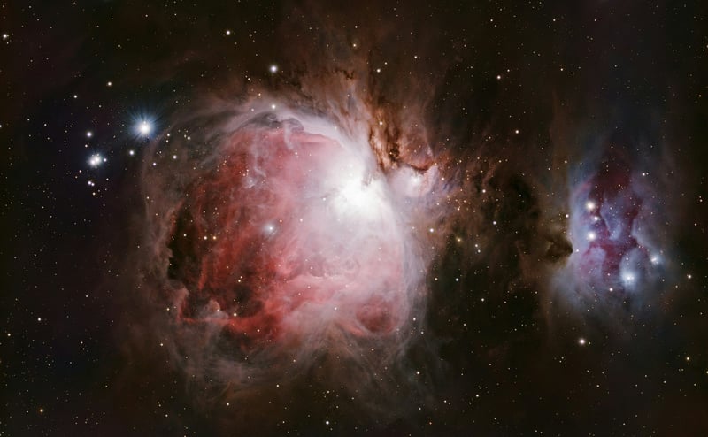The Orion Nebula with Stars and Gas Clouds