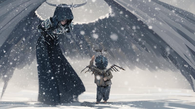 Ghostblade angel and child in snow