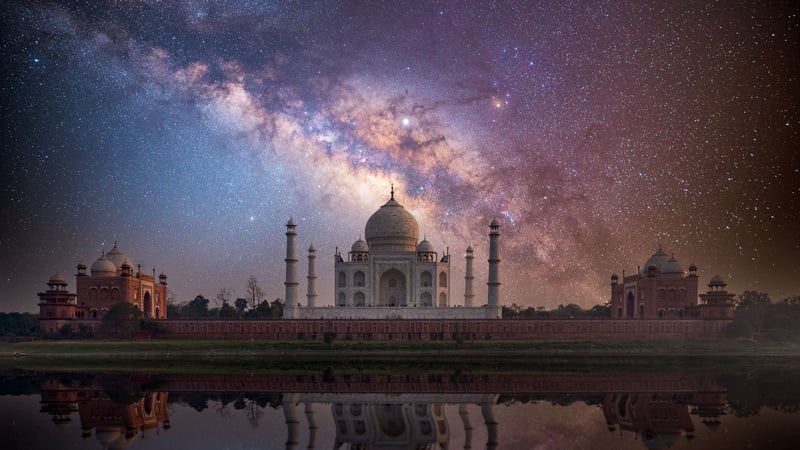 Taj Mahal under the Milky Way