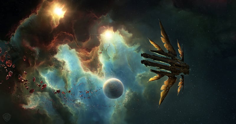 Jupiter Ascending Spaceship in Nebula