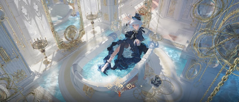 Furina (Genshin Impact) in a luxurious bathtub