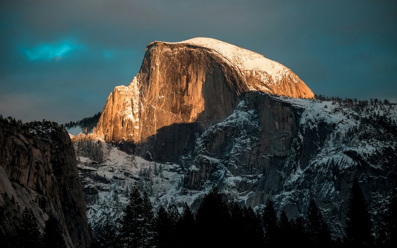 Half Dome in Yosemite National Park at Sunrise