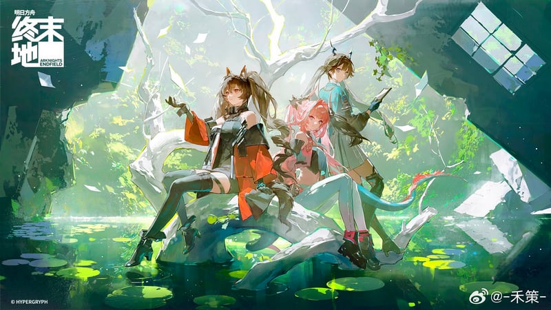 Arknights: Endfield - Angelina, Chen, and Yvonne in a Forest