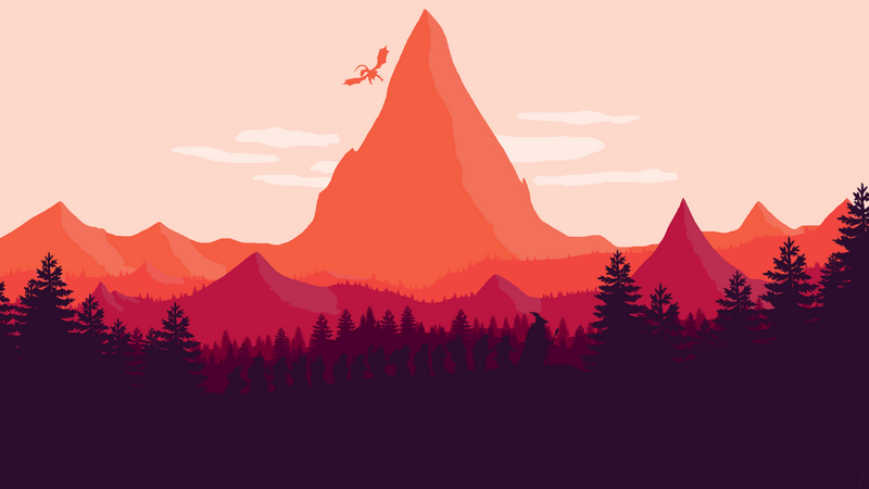 The Hobbit: An Unexpected Journey Dragon Over Mountains