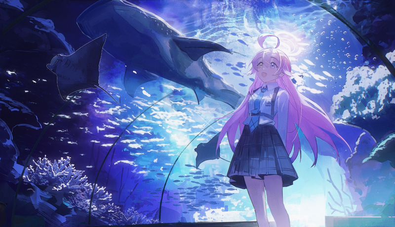 Takanashi Hoshino (Blue Archive) at the Aquarium