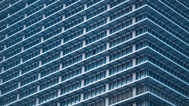 Modern building with repeating window pattern in Houston