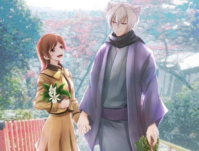 Nanami Momozono and Tomoe from Kamisama Kiss
