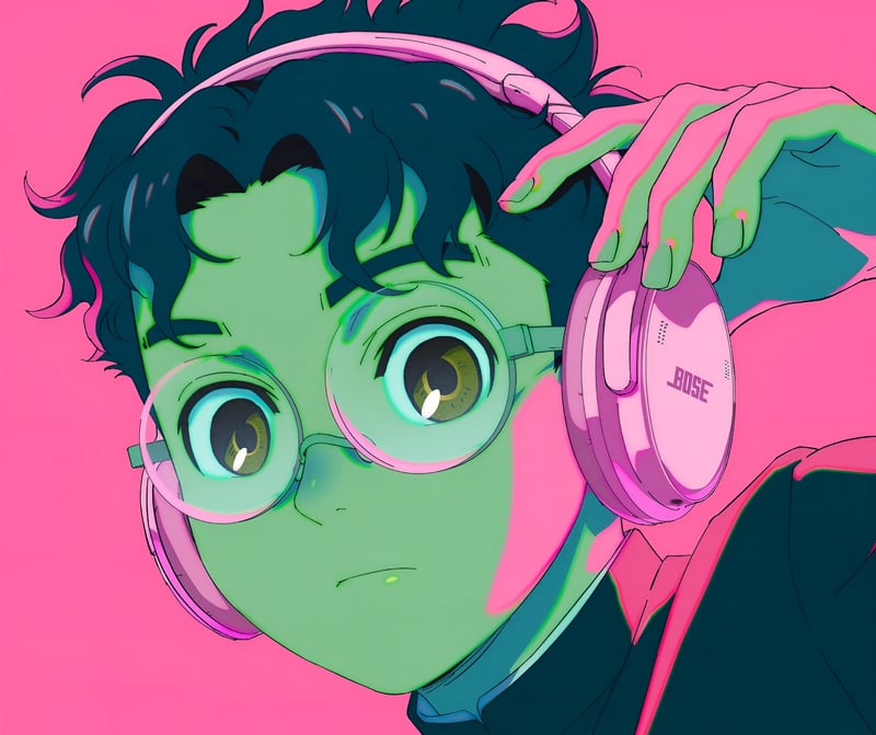 Ken Takakura from Dandadan with headphones