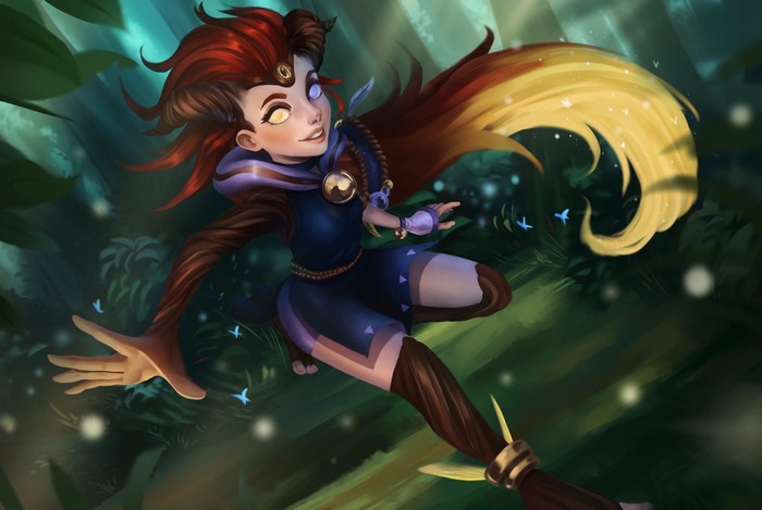 Zoe from League of Legends in a forest