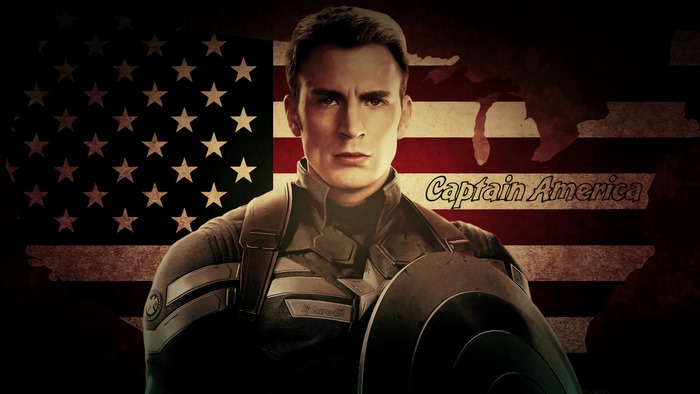 Captain America with American Flag