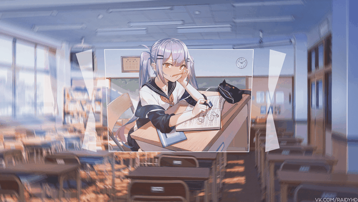 Tokoyami Towa in a Classroom 4K