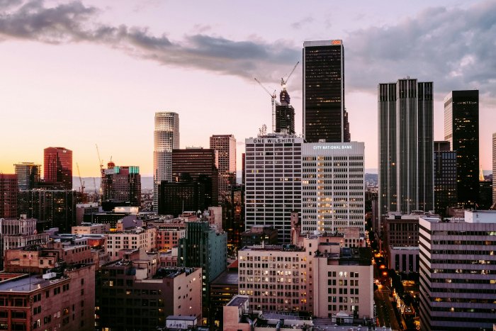 Downtown Los Angeles Skyline with One Wilshire Building