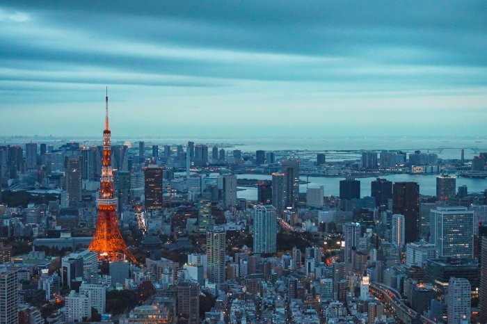 Tokyo Tower and City Skyline at Dusk