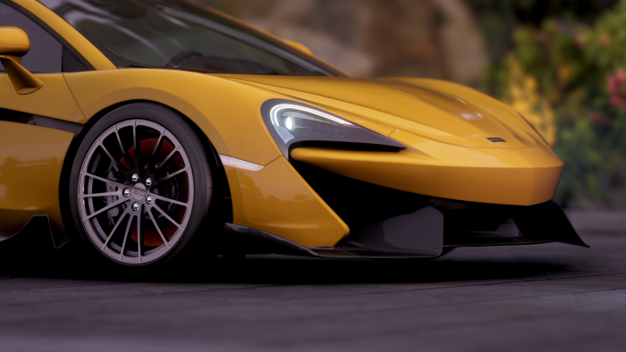 Yellow McLaren sports car close-up