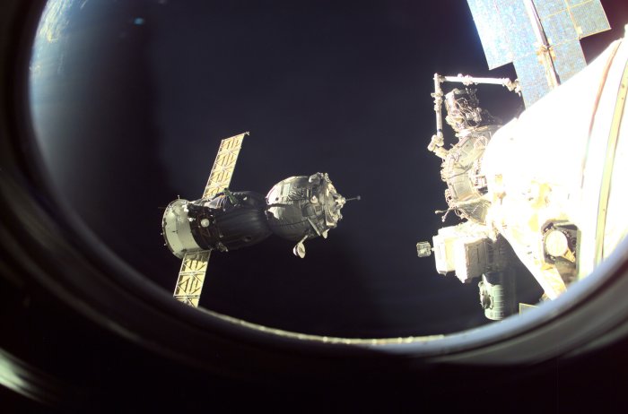 Soyuz Spacecraft Approaching the International Space Station