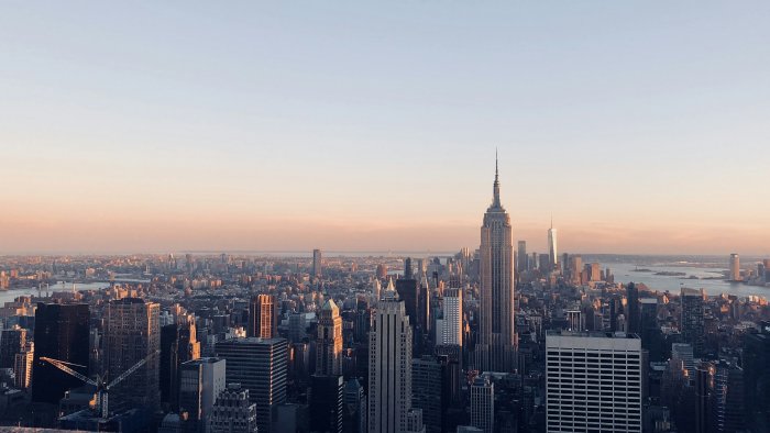 Empire State Building and New York City Skyline at Sunset