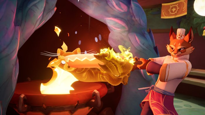Feline Chef with Fiery Spatula in Beastro