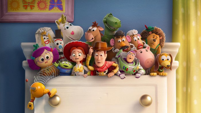 Woody, Buzz Lightyear, and Friends in Toy Story