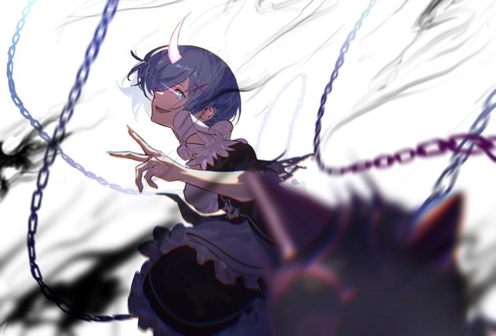 Rem in Demon Form with Chains from Re:Zero