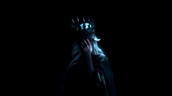 Fire Keeper from Dark Souls III wearing a crown