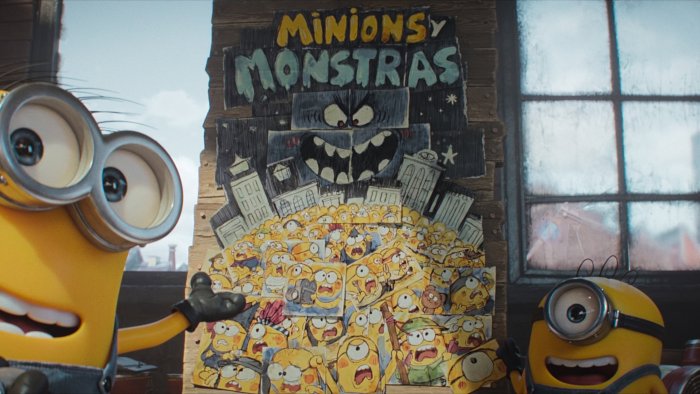 Minions Presenting Hand-Drawn Minions and Monsters Poster