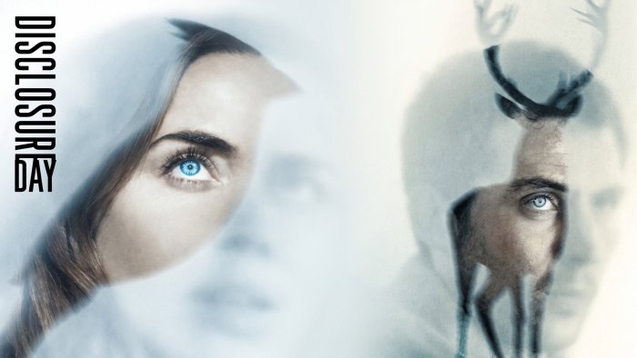 Disclosure Day Movie Poster with Woman and Man