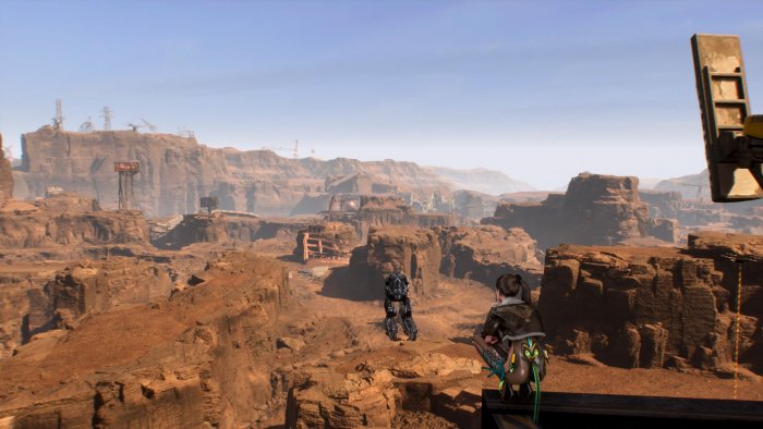 Eve overlooking the Wasteland in Stellar Blade