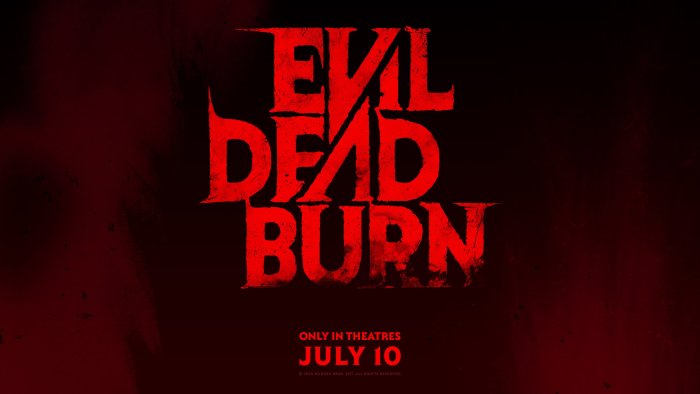 Evil Dead Burn movie title logo in red