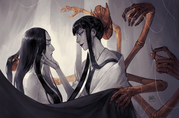 Senjumaru Shutara and Yachiru Unohana from Bleach