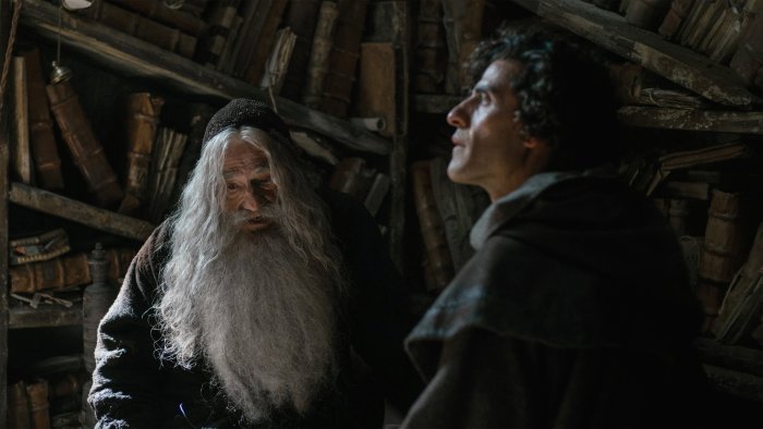 Oscar Isaac and Al Pacino in In the Hand of Dante