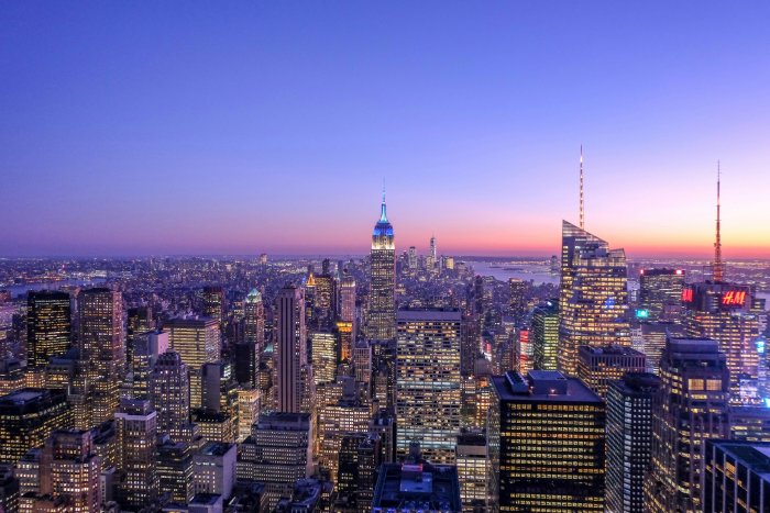 New York City Skyline at Dusk with Empire State Building