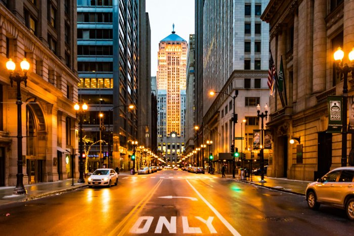 LaSalle Street and Chicago Board of Trade Building