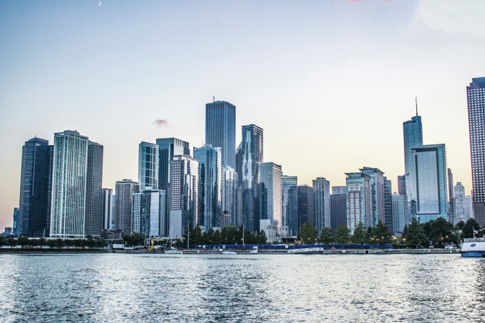 The Chicago Skyline Along the Waterfront