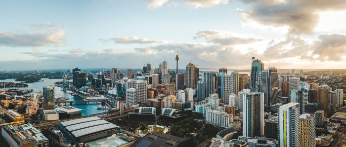 Aerial View of Sydney Skyline and Harbour