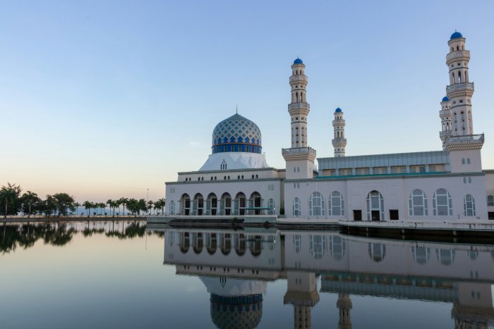 Kota Kinabalu City Mosque Reflected in Water