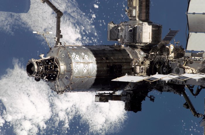 International Space Station in Orbit Above Earth