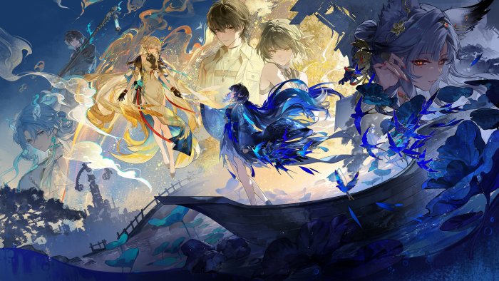 Wuthering Waves characters Shorekeeper, Jinhsi, Changli, and Rovers