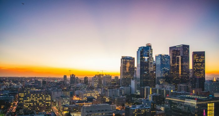 Downtown Los Angeles Skyline at Sunset