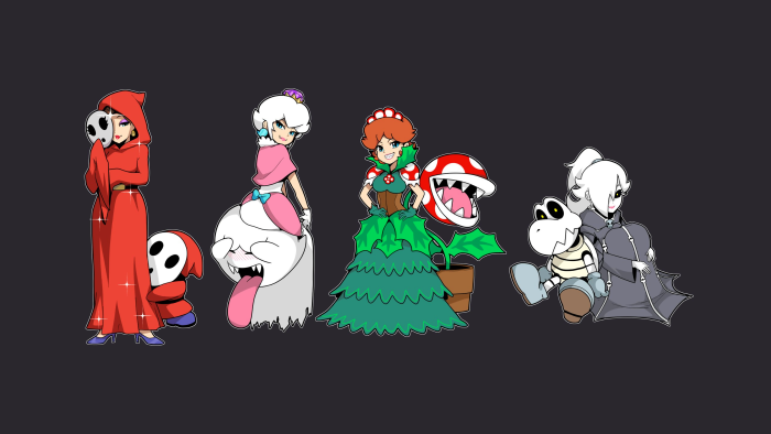 Super Mario Princesses and Pauline as Enemies Fan Art
