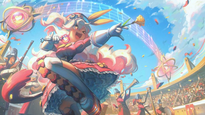 Anime Girl Conducting Marching Band in Stadium by Porforever
