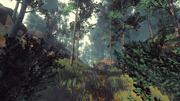Stylized Forest Path from Firewatch